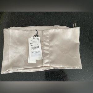NWT Zara champagne corset top XS